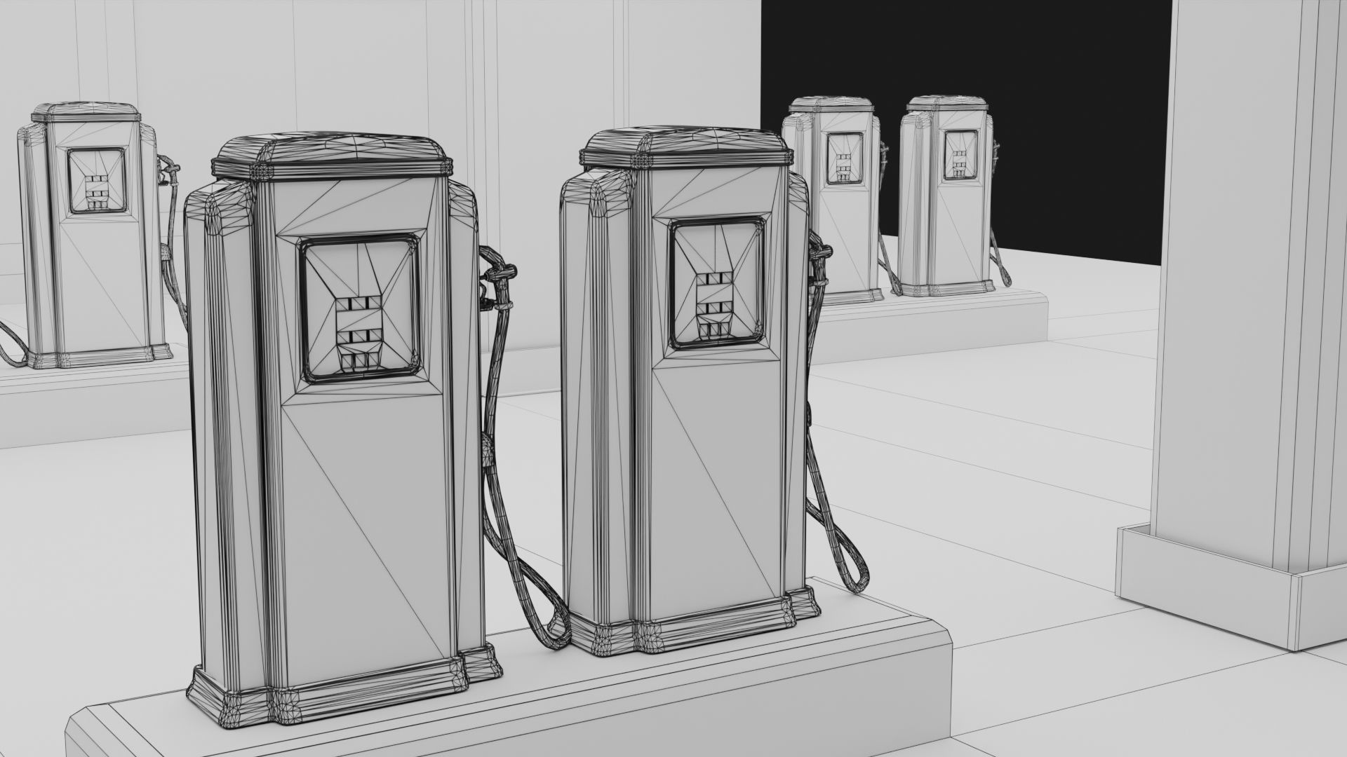 Petrol Station  Low-poly 3D model_6