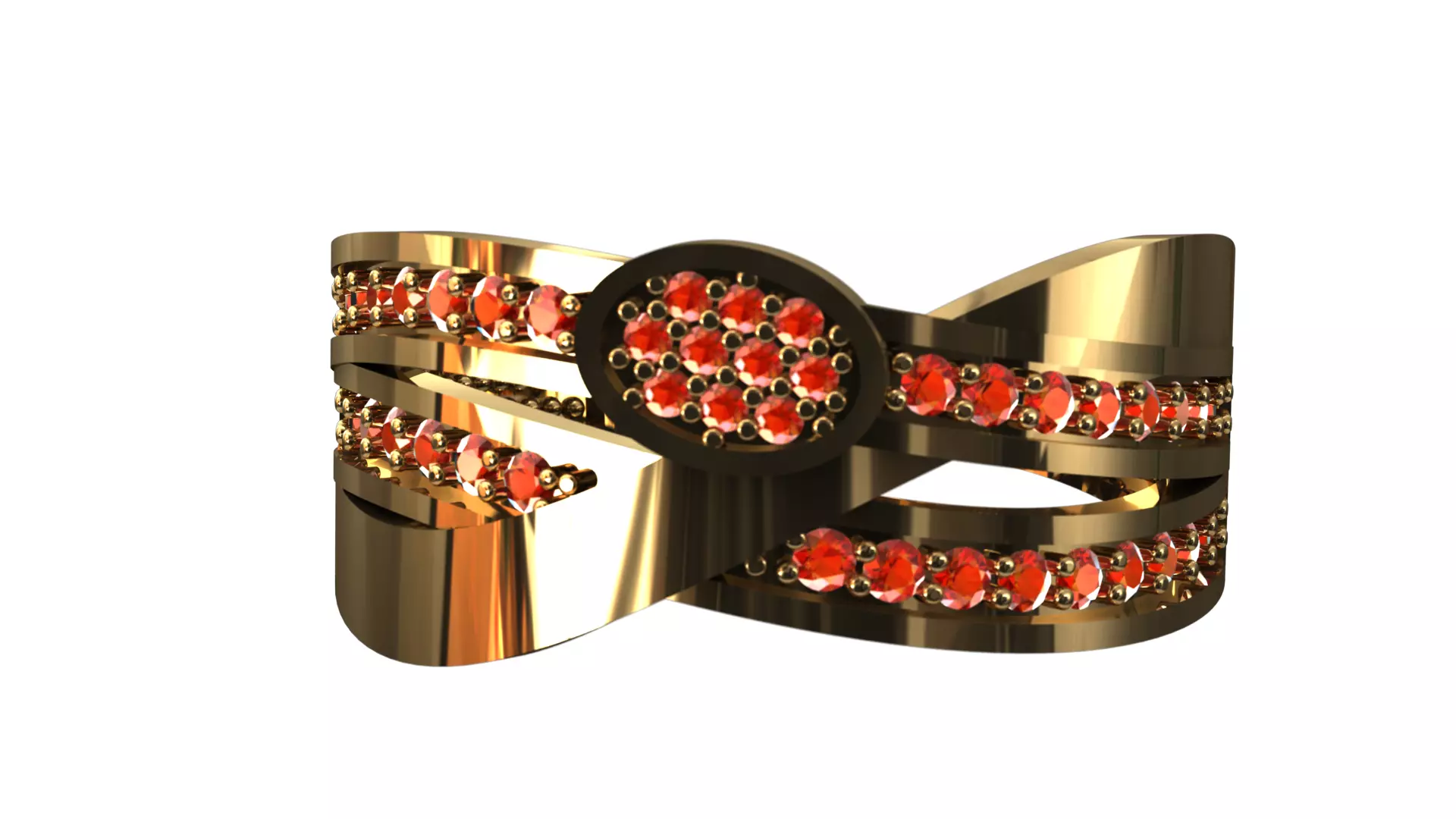 Women Gold Diamond Ring 3D print model