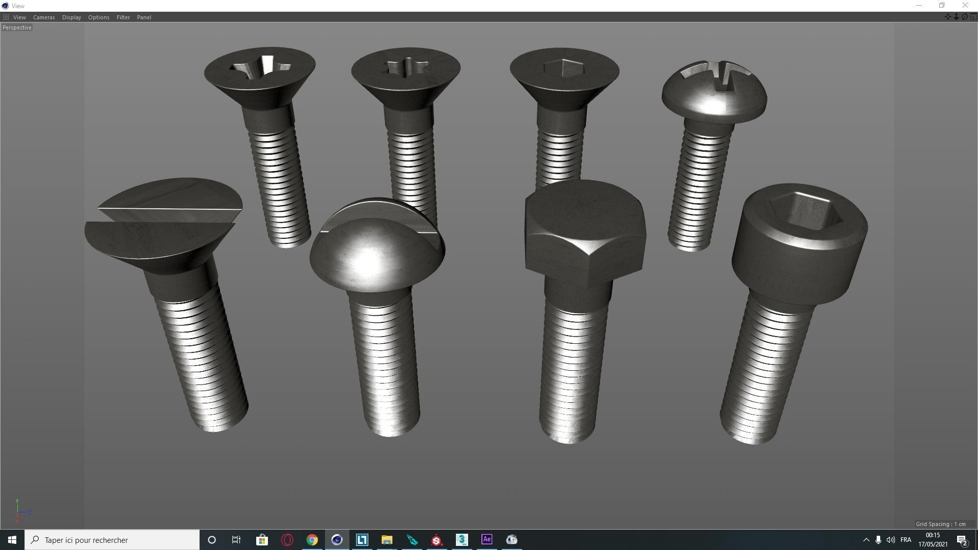Hardware Pack nuts and bolts 3D model CGTrader