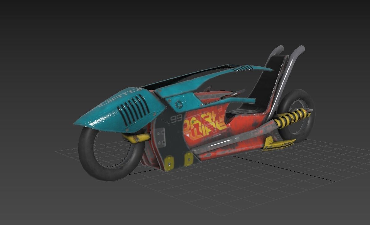 Cyberpunk Motorcycle  Concept Low-poly 3D model_6