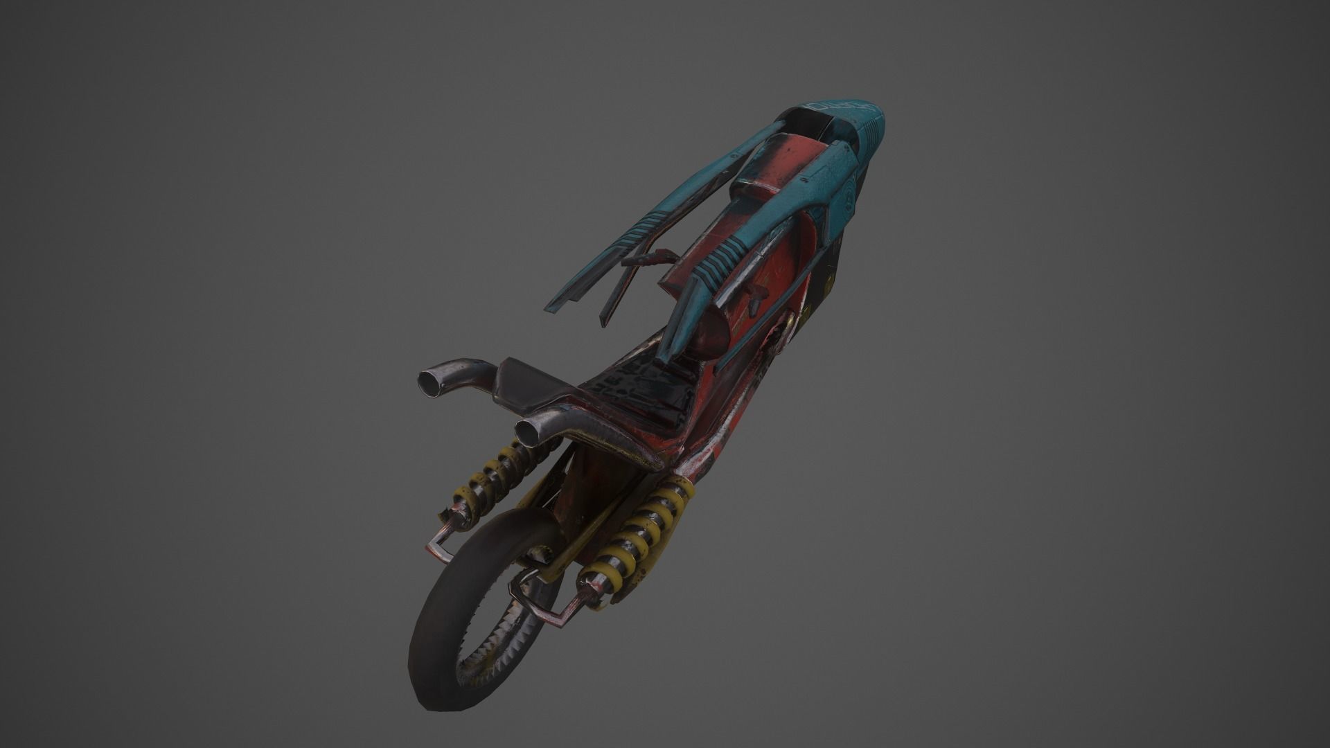 Cyberpunk Motorcycle  Concept Low-poly 3D model_17