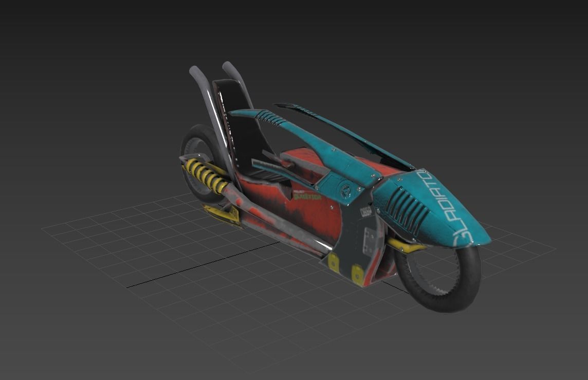 Cyberpunk Motorcycle  Concept Low-poly 3D model_8
