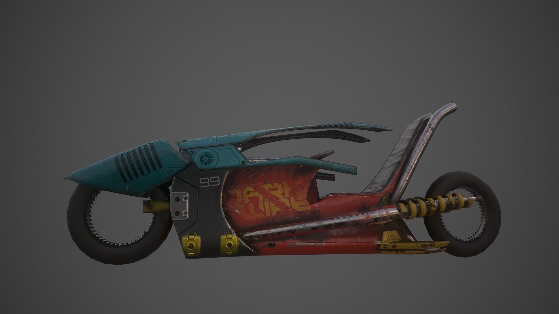 Cyberpunk Motorcycle  Concept Low-poly 3D model_12