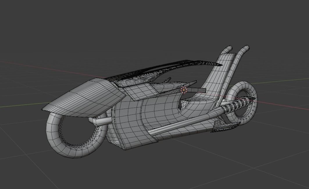 Cyberpunk Motorcycle  Concept Low-poly 3D model_22