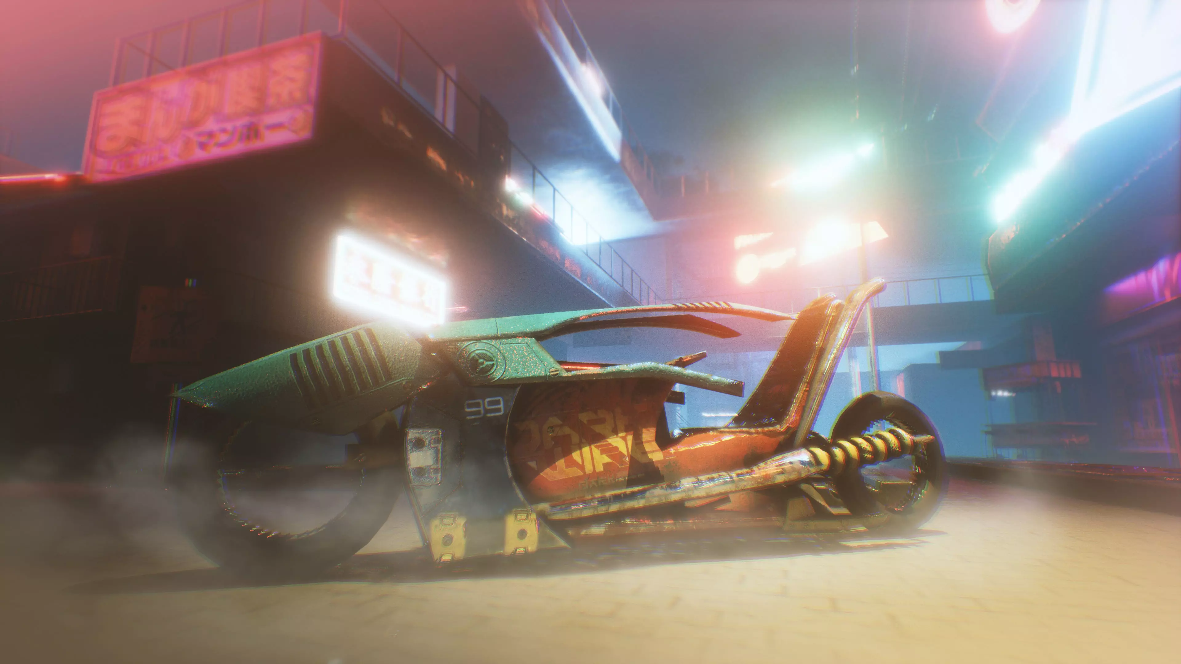 Cyberpunk Motorcycle  Concept Low-poly 3D model_0