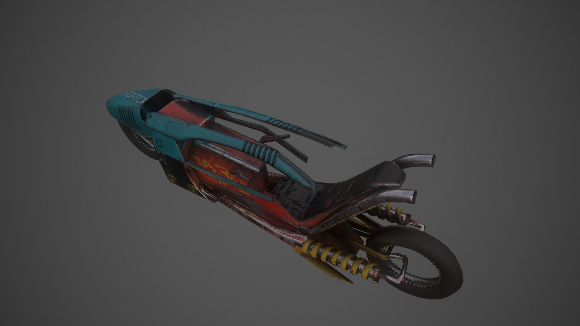 Cyberpunk Motorcycle  Concept Low-poly 3D model_18
