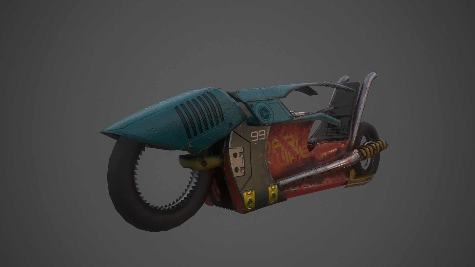 Cyberpunk Motorcycle  Concept Low-poly 3D model_20