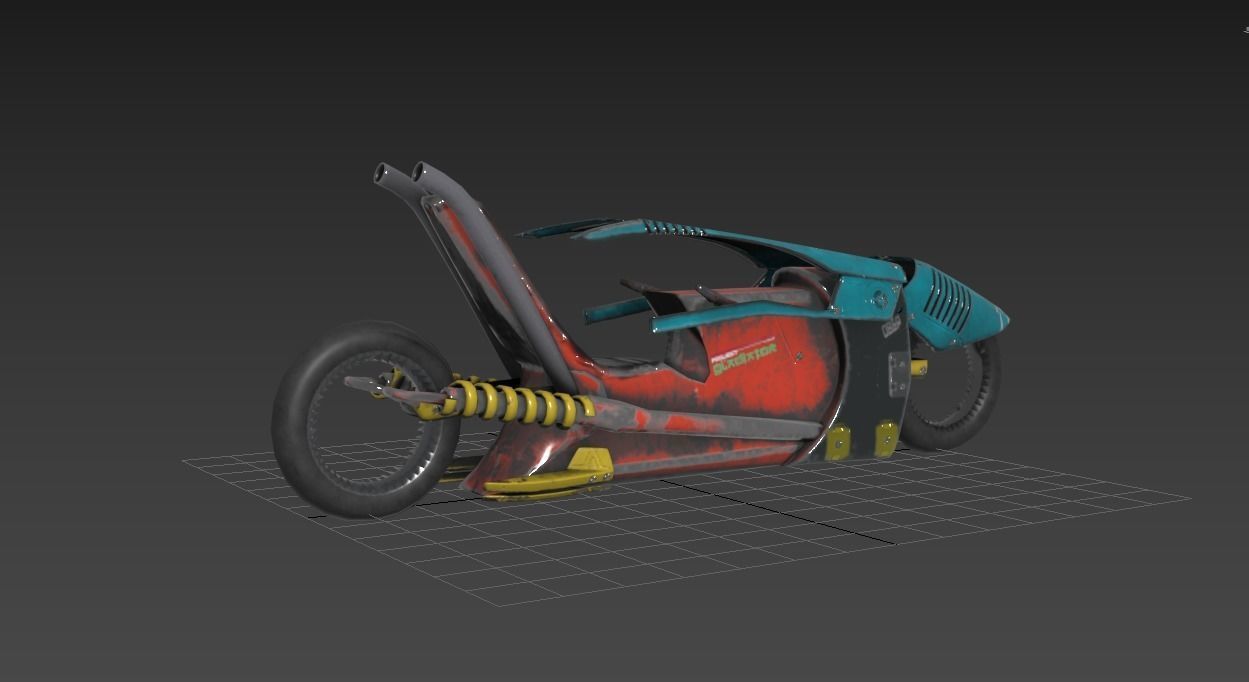 Cyberpunk Motorcycle  Concept Low-poly 3D model_7