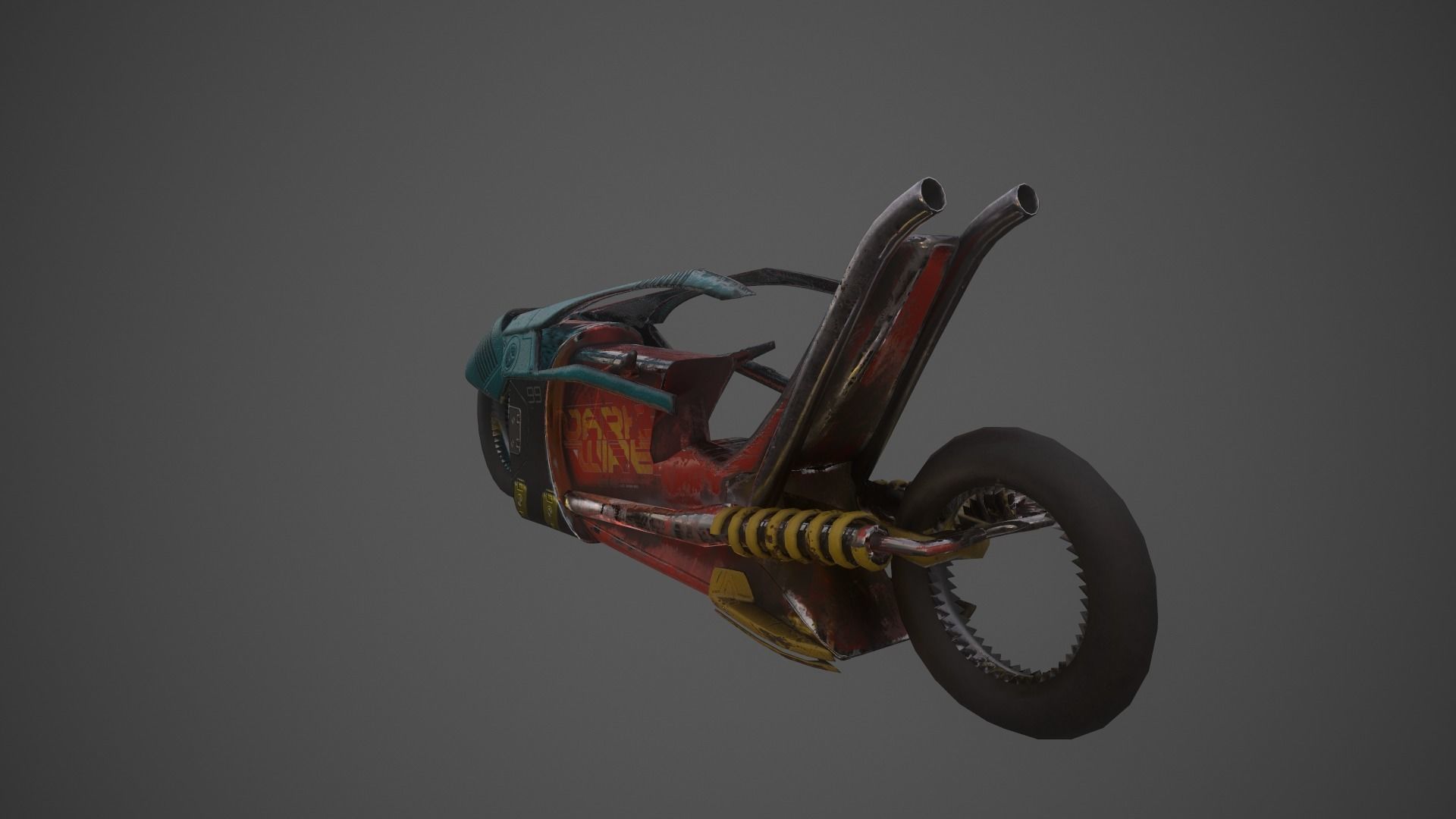 Cyberpunk Motorcycle  Concept Low-poly 3D model_14