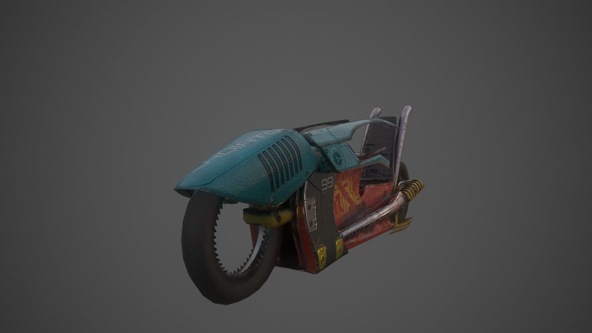 Cyberpunk Motorcycle  Concept Low-poly 3D model_19