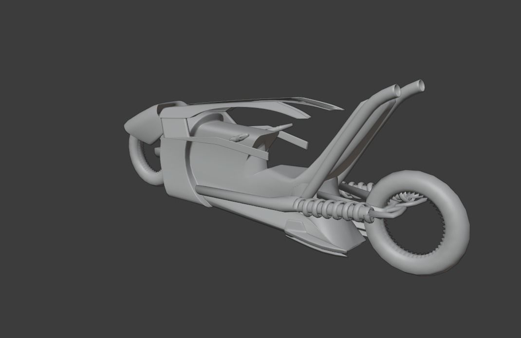 Cyberpunk Motorcycle  Concept Low-poly 3D model_24