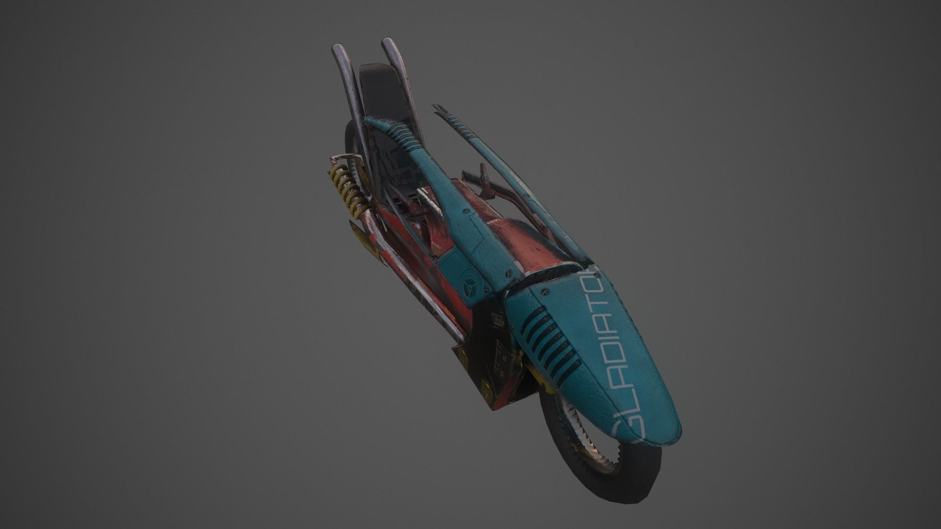 Cyberpunk Motorcycle  Concept Low-poly 3D model_21