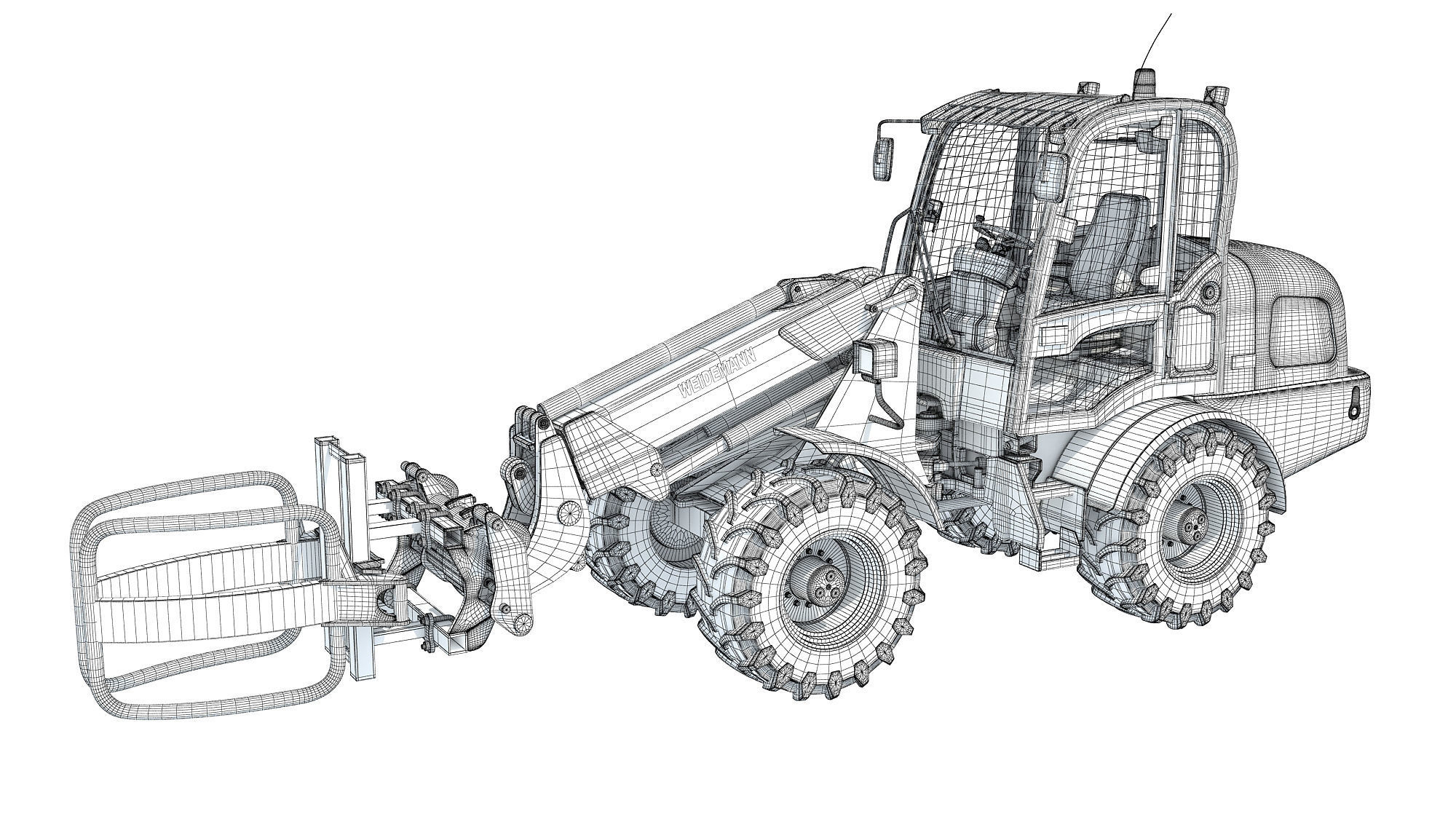 Weidemann Telescopic Handler Forklift 3D model_14