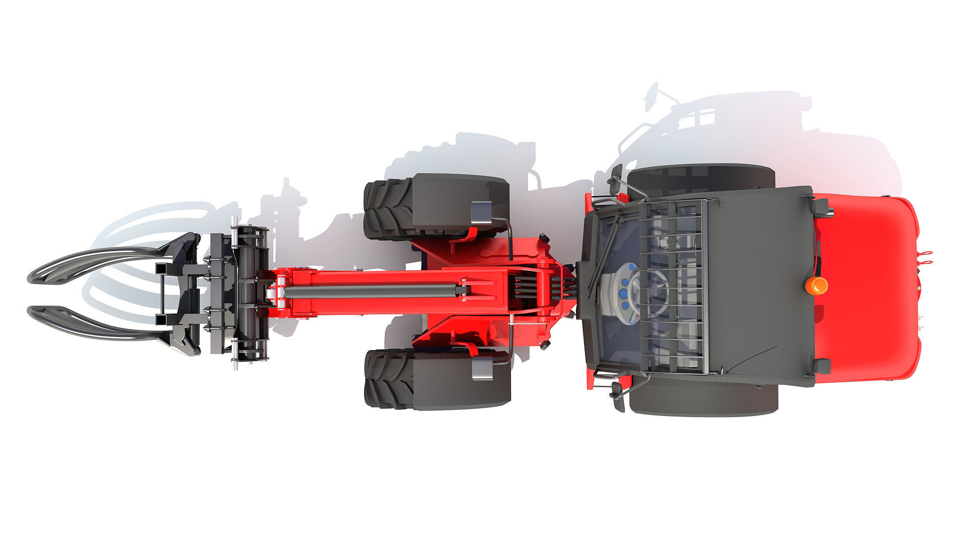 Weidemann Telescopic Handler Forklift 3D model_11
