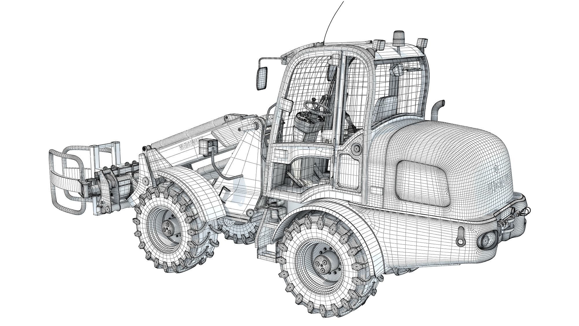 Weidemann Telescopic Handler Forklift 3D model_15