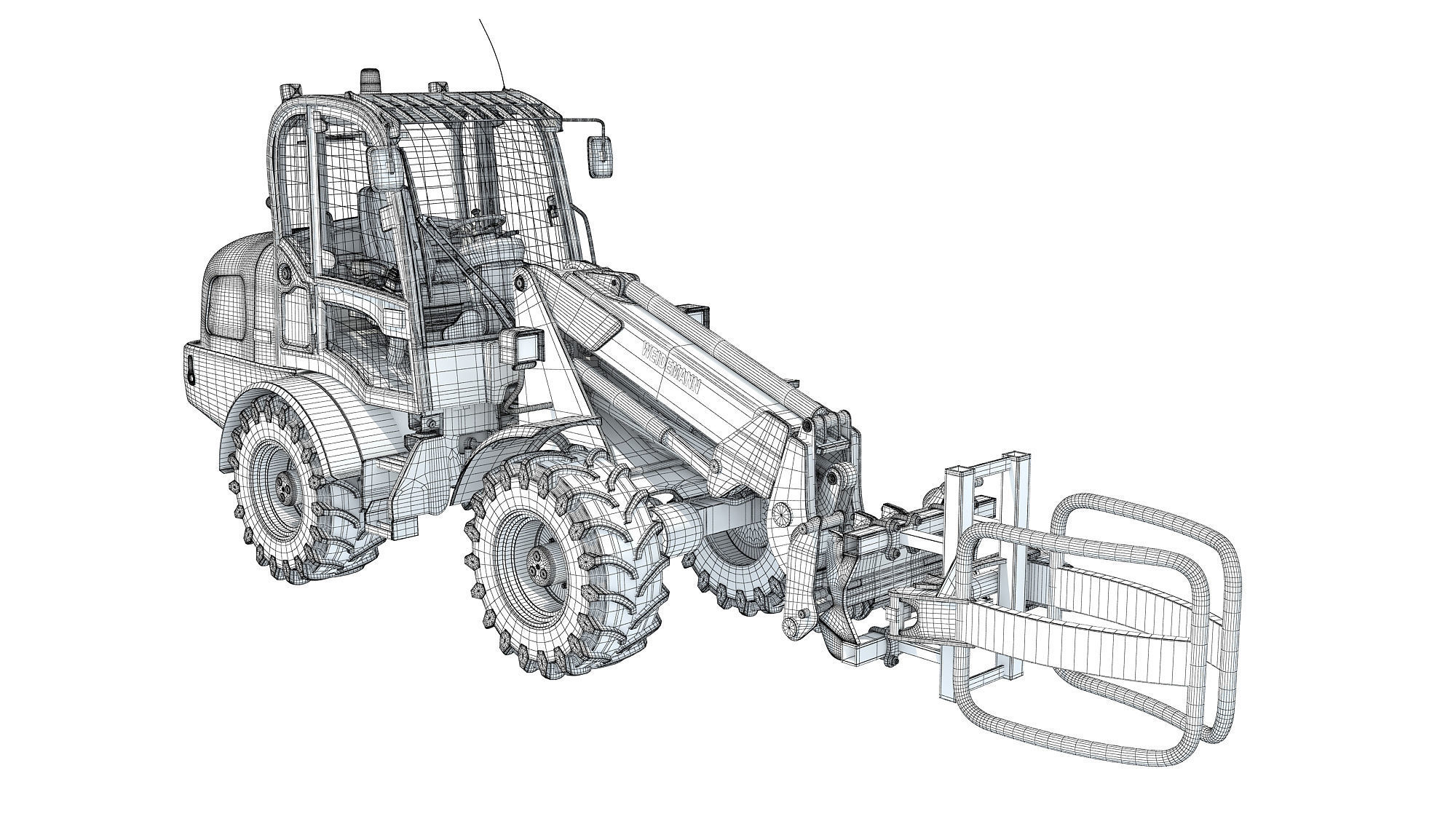 Weidemann Telescopic Handler Forklift 3D model_17