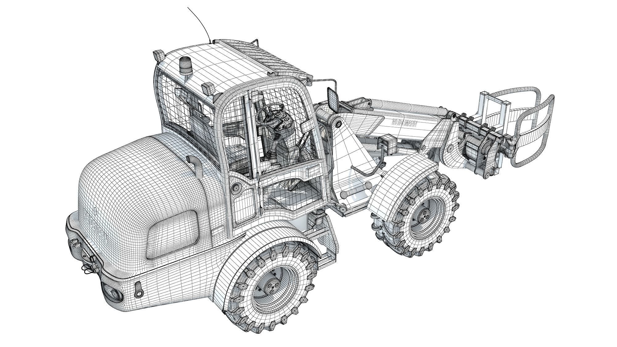 Weidemann Telescopic Handler Forklift 3D model_16