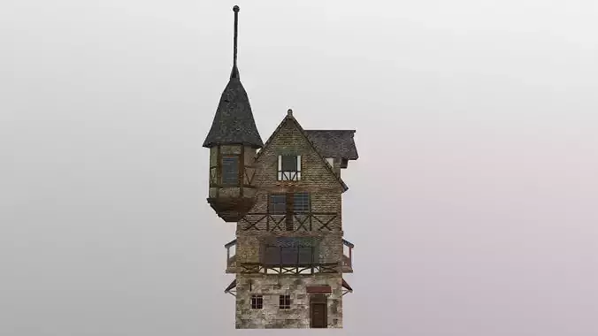 Low Poly Medieval House 3