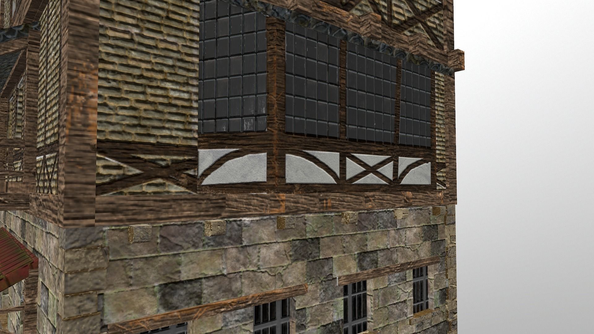 Low Poly Medieval House 3 Low-poly 3D model_8