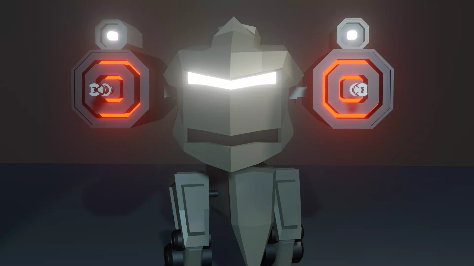 Robot Angry face Low-poly 3D model