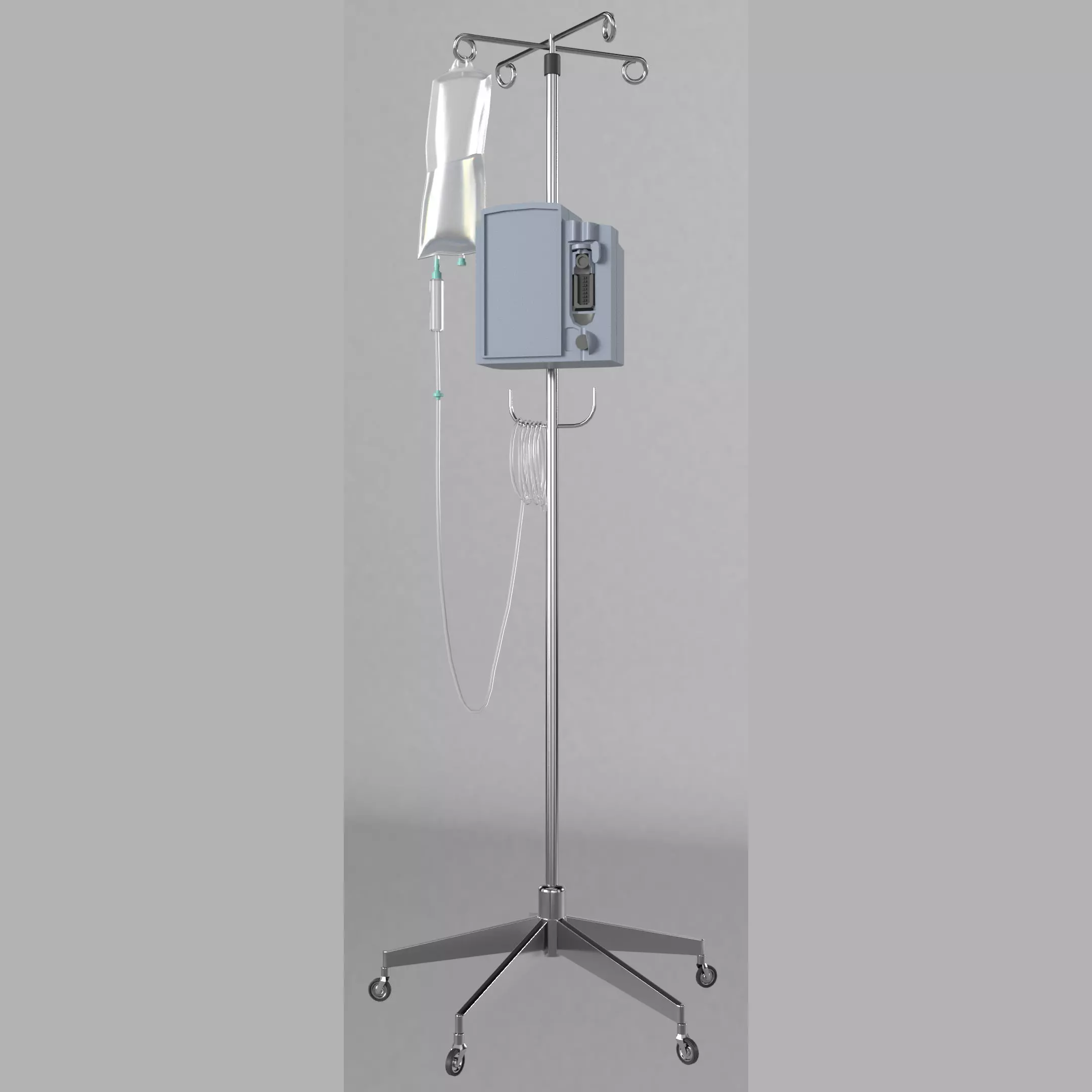 iv pole Low-poly 3D model_0