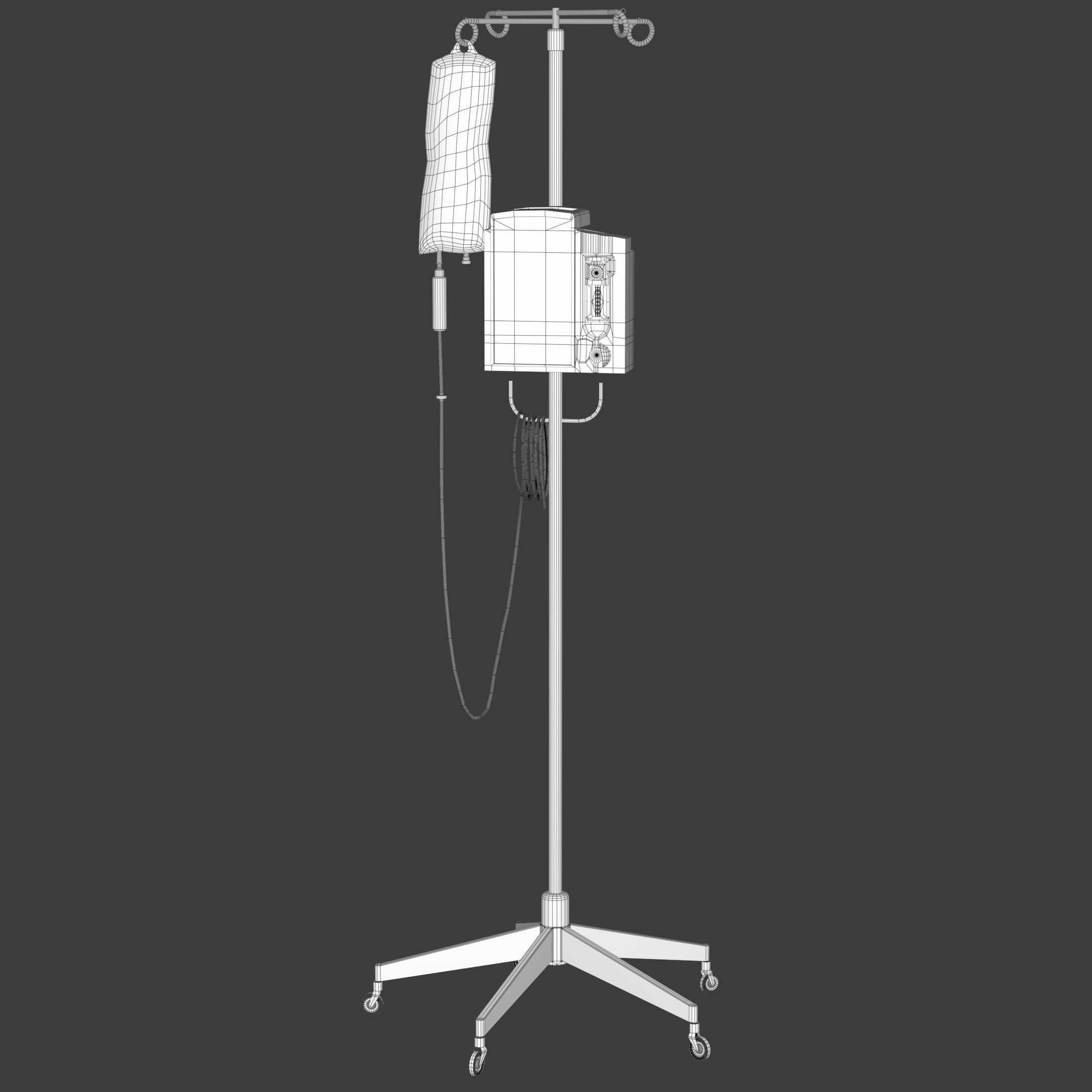 iv pole Low-poly 3D model_2