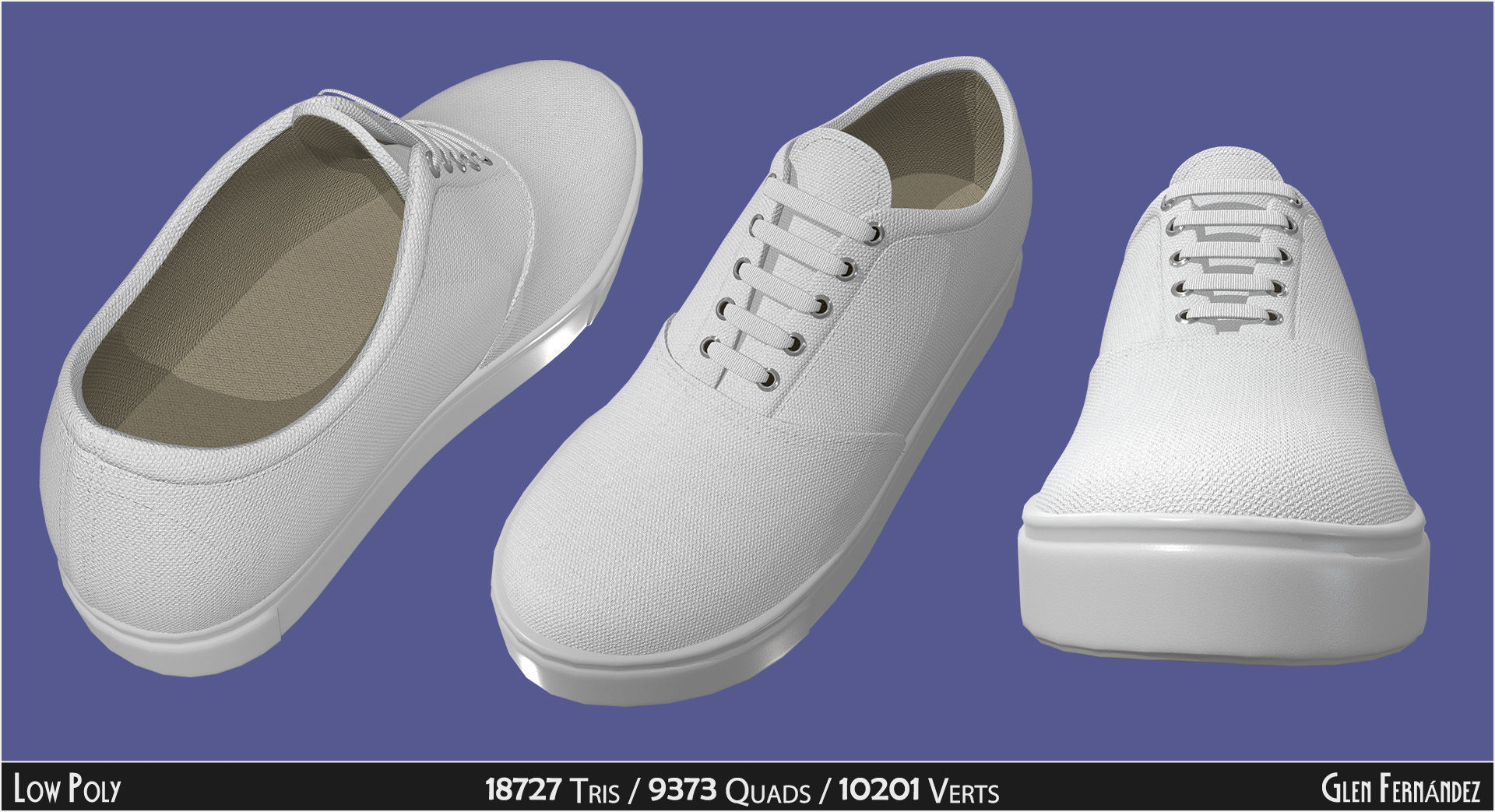Blank Shoe Canvas for Designs Drawings Patterns and Paintings 3D model_3