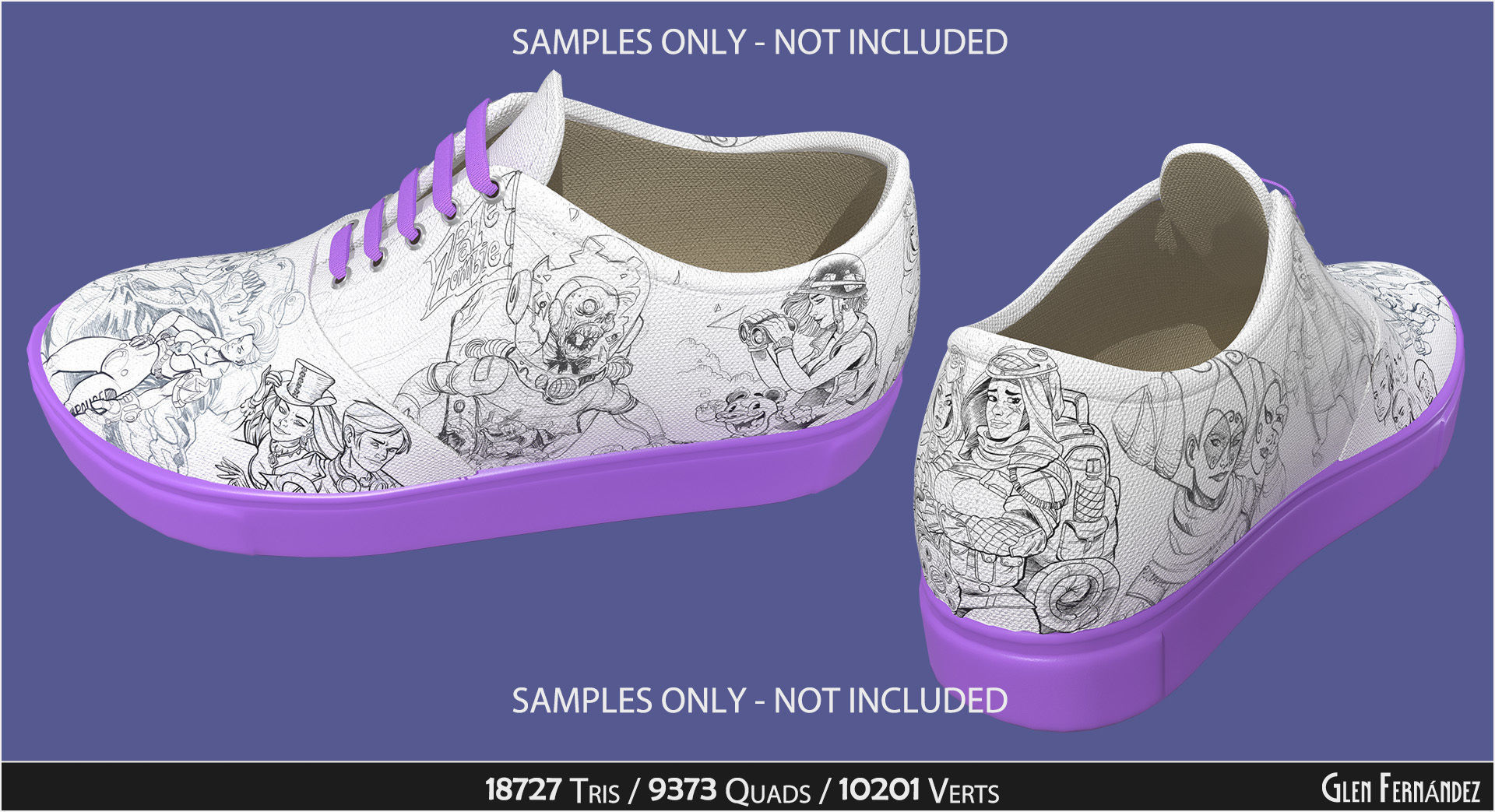 Blank Shoe Canvas for Designs Drawings Patterns and Paintings 3D model_7