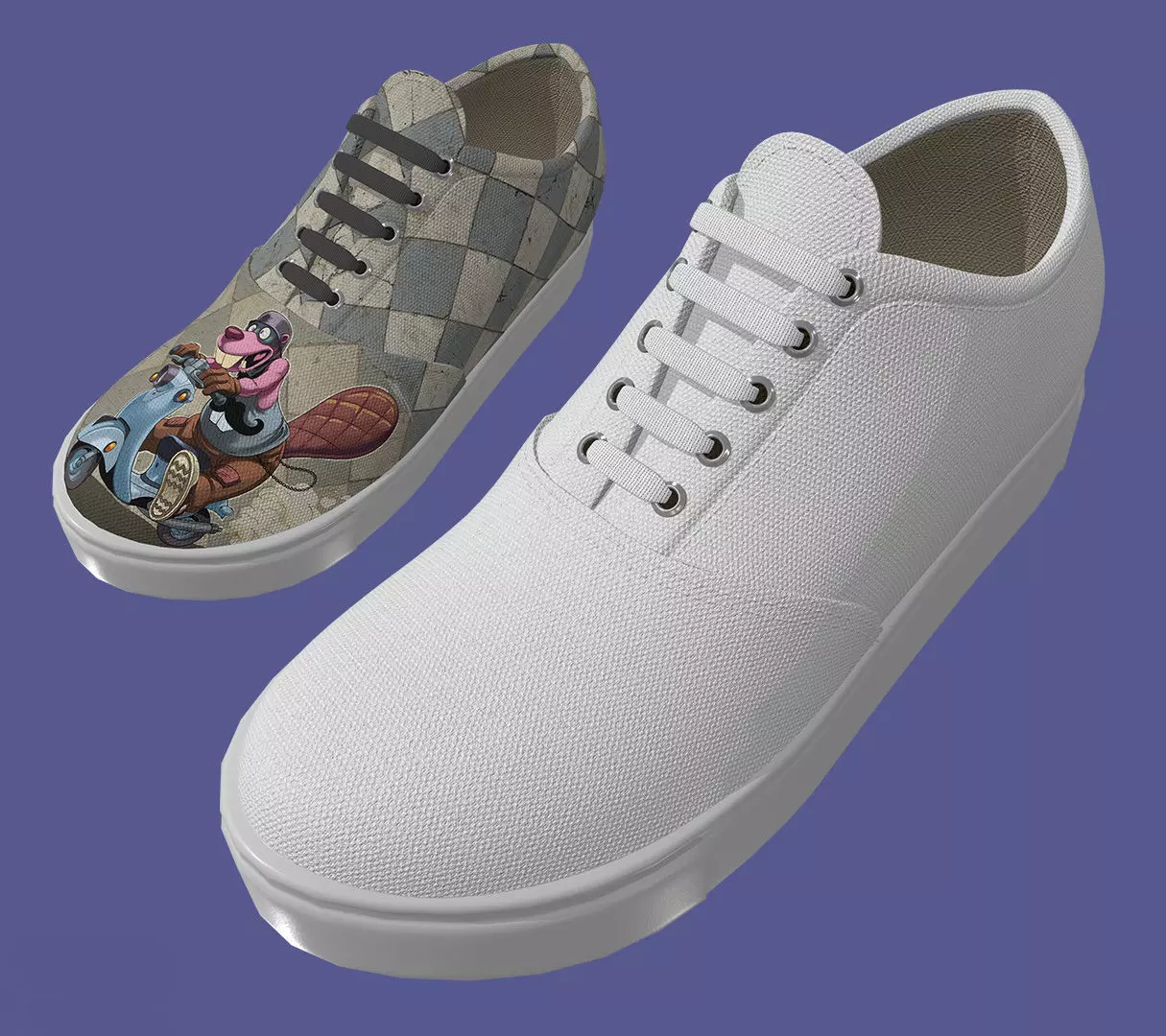 Blank Shoe Canvas for Designs Drawings Patterns and Paintings 3D model_0