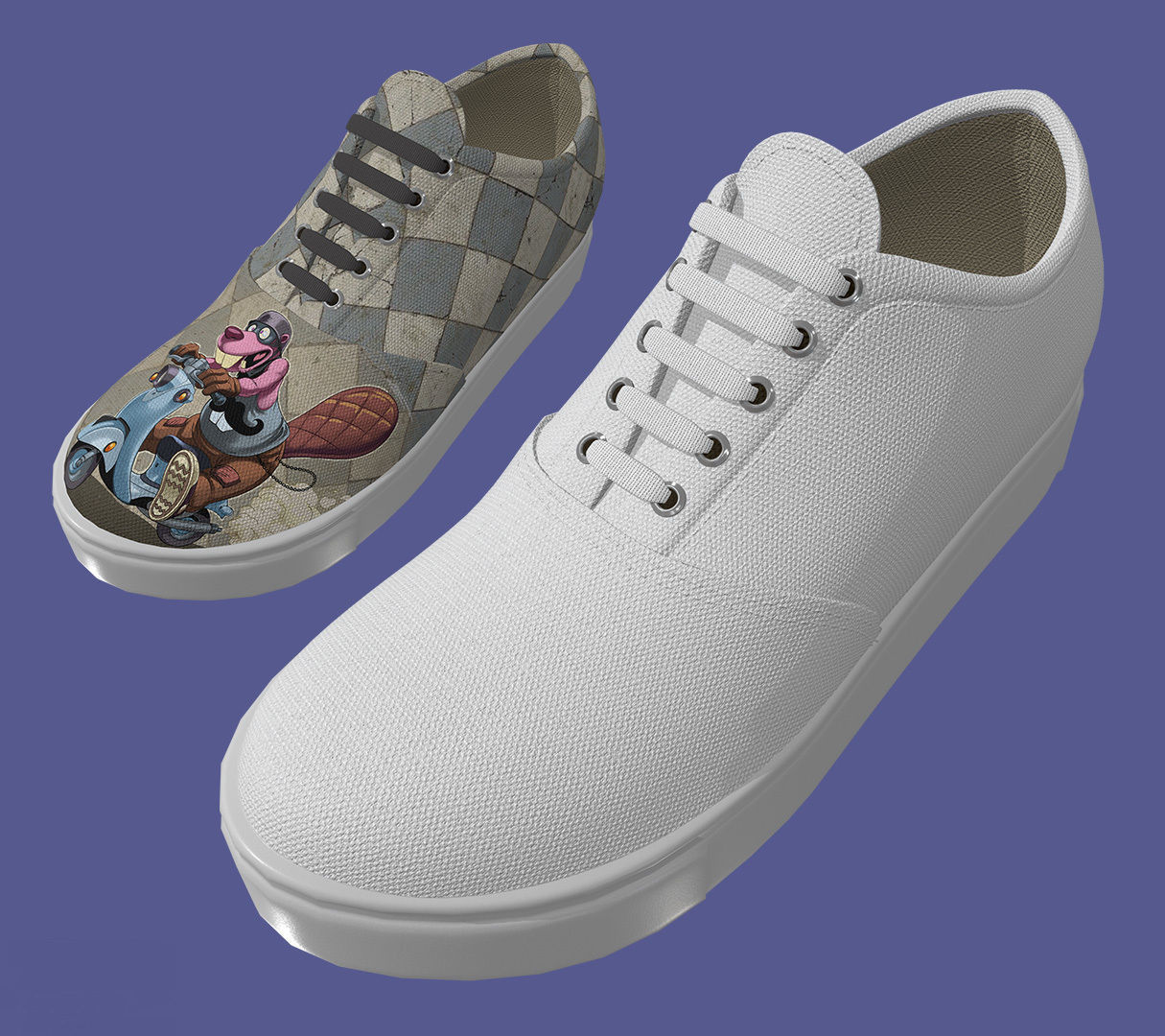 Blank Shoe Canvas for Designs Drawings Patterns and Paintings 3D model ...