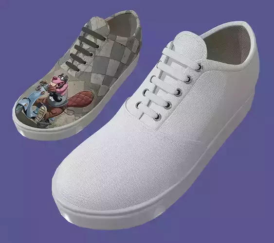 Blank Shoe Canvas for Designs Drawings Patterns and Paintings 3D model