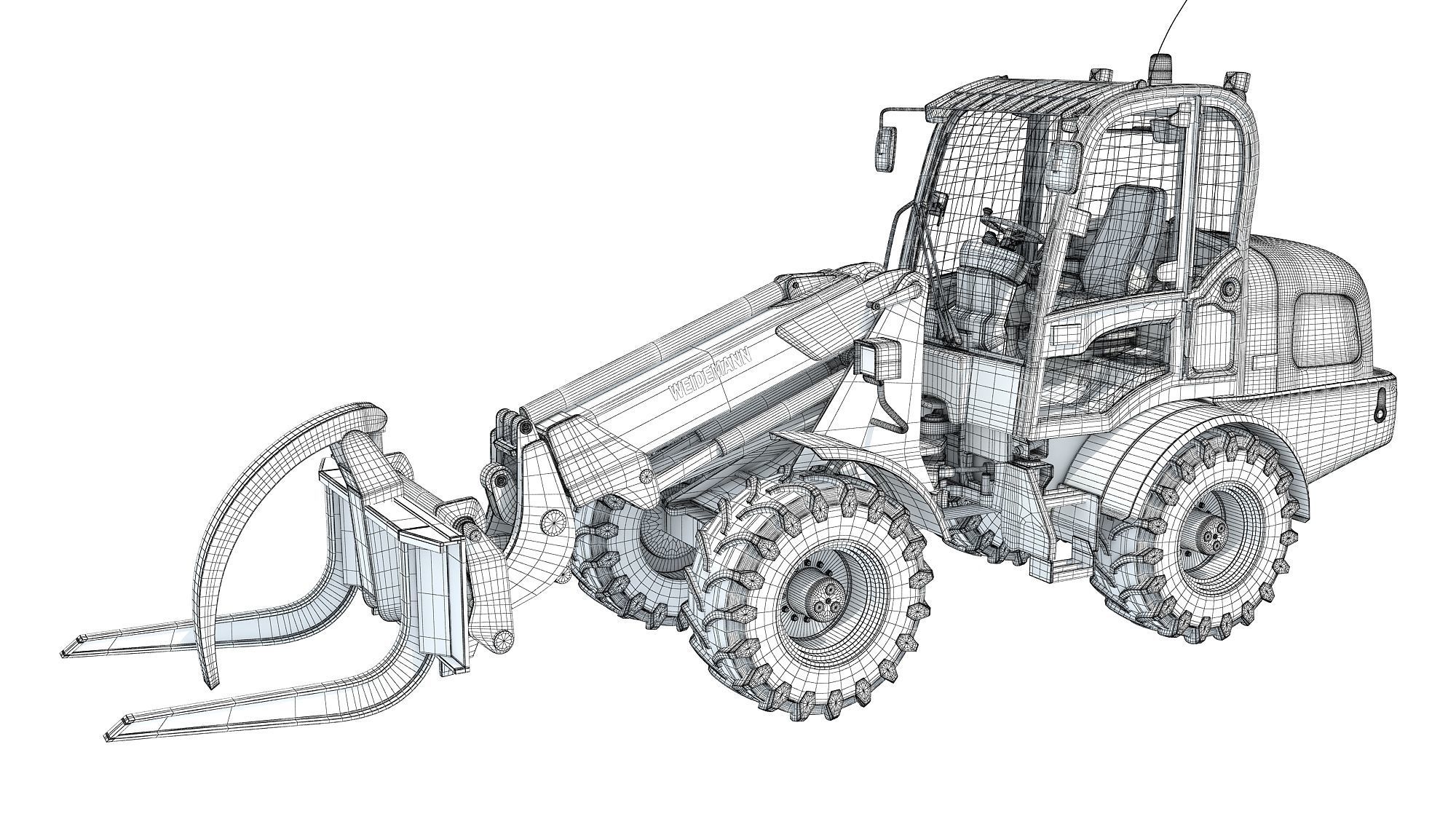 Telehandler Forklift 3D model_14