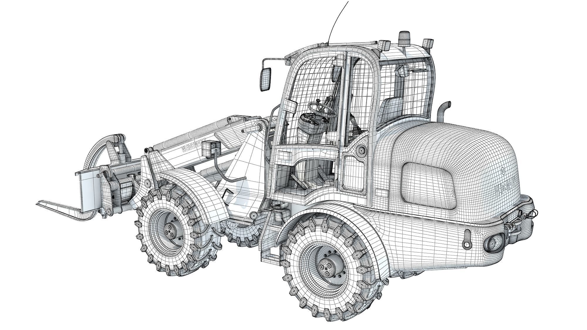 Telehandler Forklift 3D model_15
