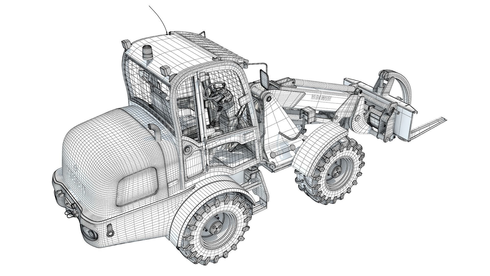 Telehandler Forklift 3D model_16