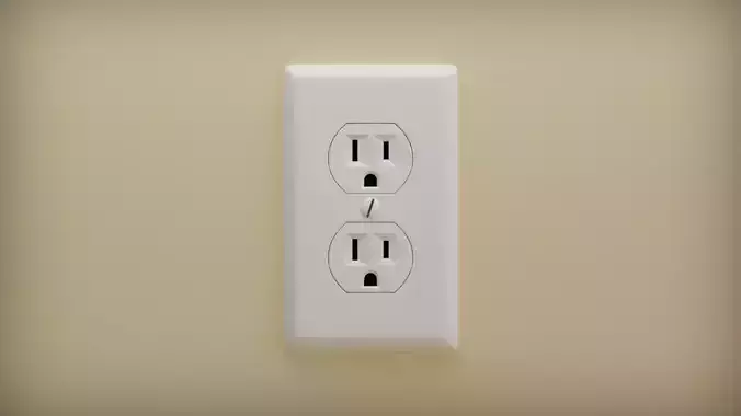 Wall Outlet - High Quality - Subdivision Ready -  3D model