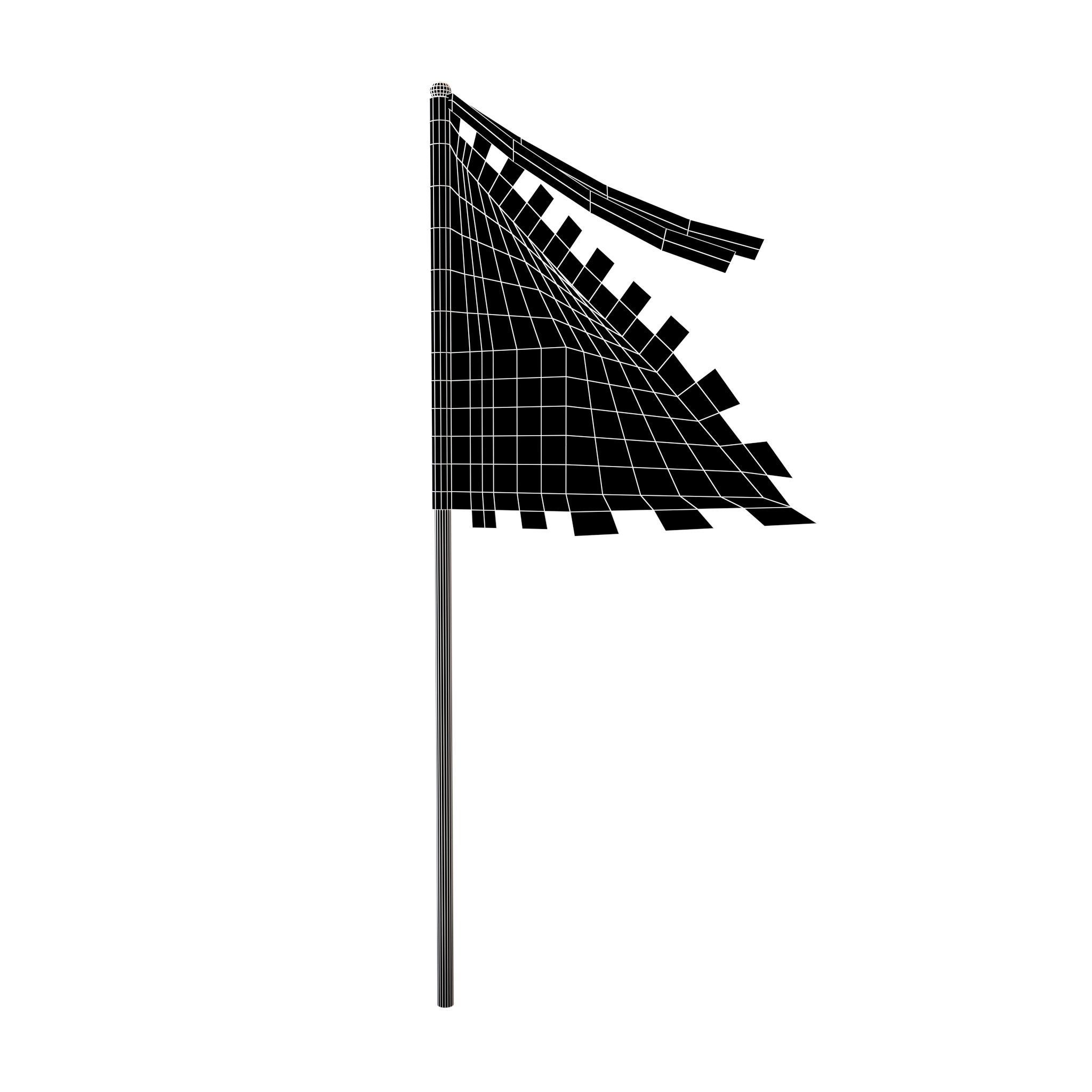 China Boxer Flag v1 001 Low-poly 3D model_5