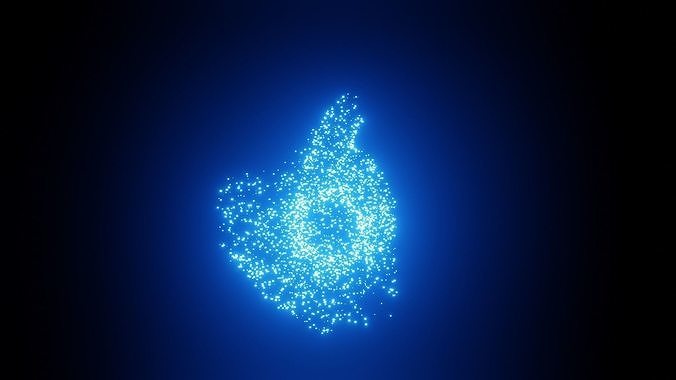 Blue Crystal Particals animation 3D model