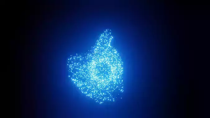 Blue Crystal Particals animation 3D model