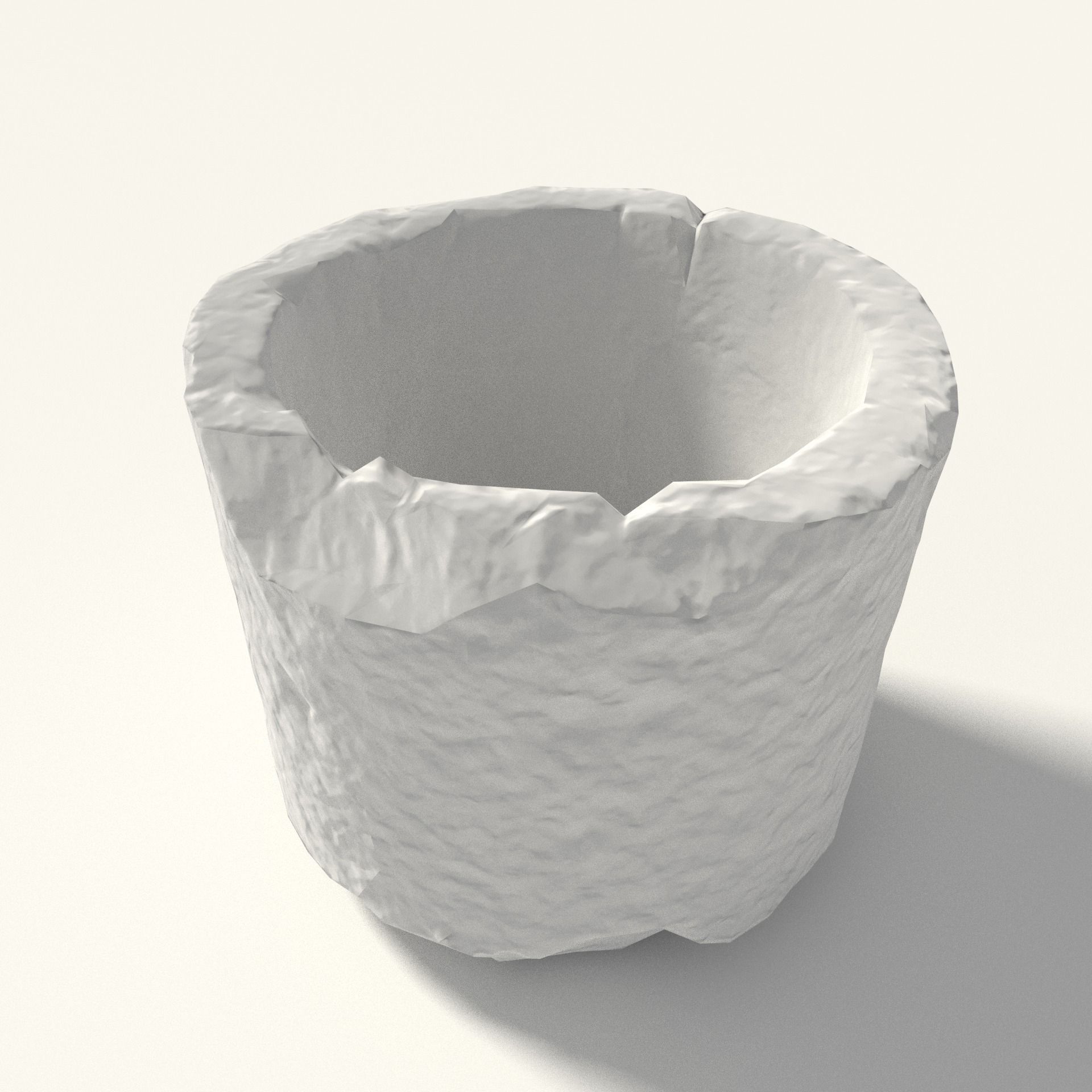Scanned Stone Bowl Low-poly 3D model_3