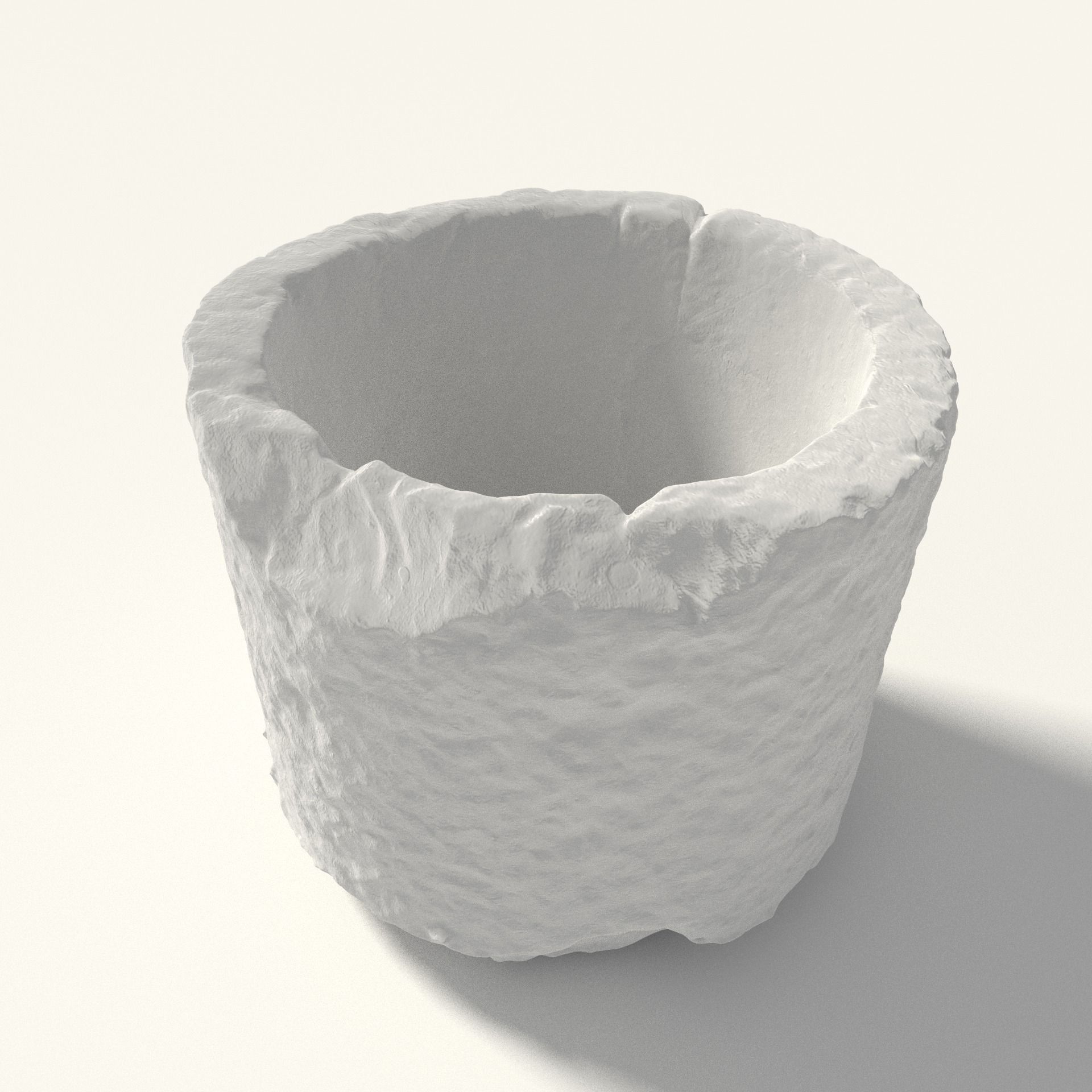 Scanned Stone Bowl Low-poly 3D model_1