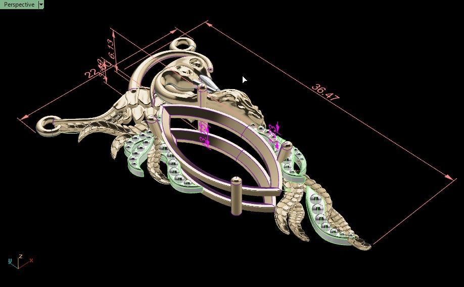 Carrera y Carrera pendant 3D print model_17