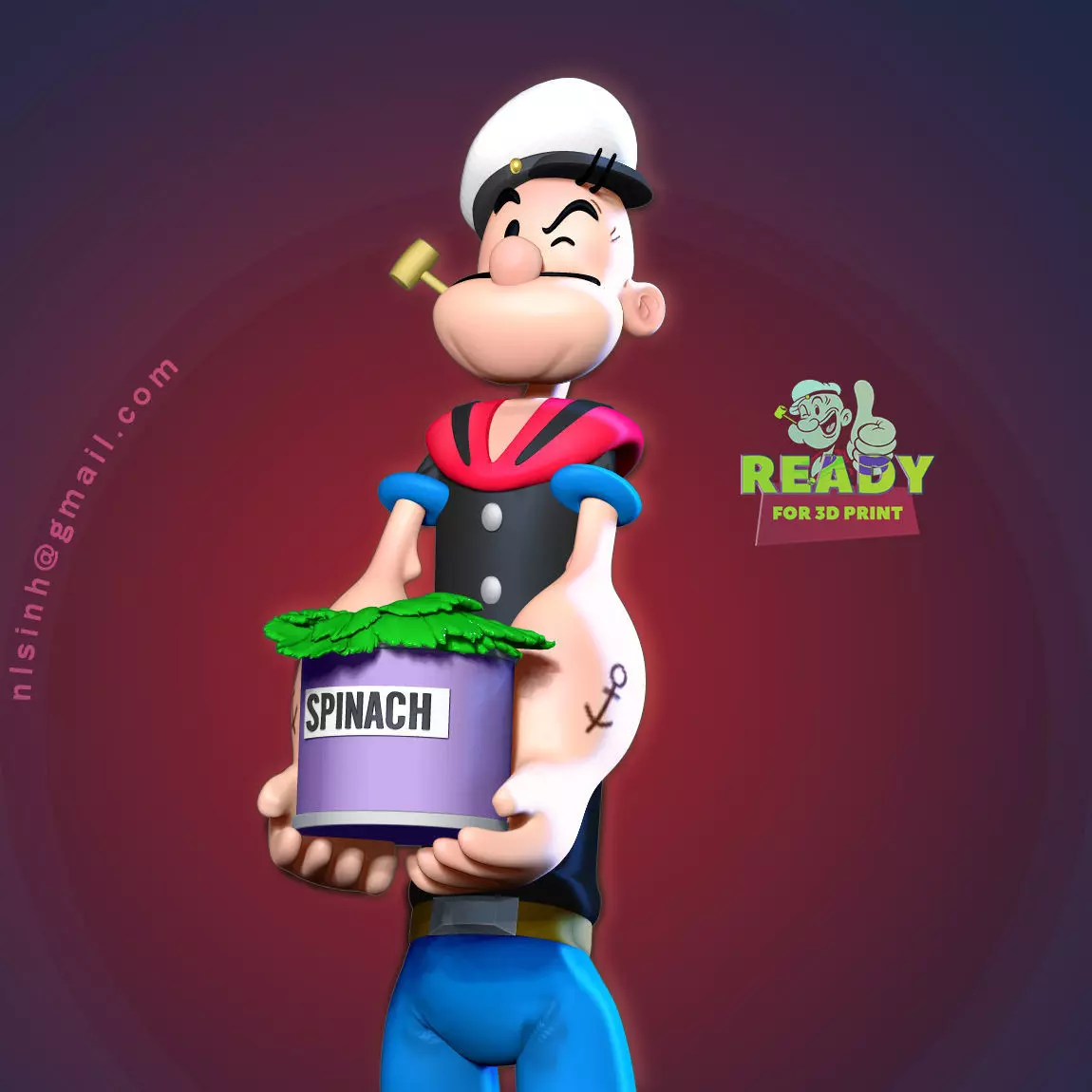 Popeye the Sailor 3D print model