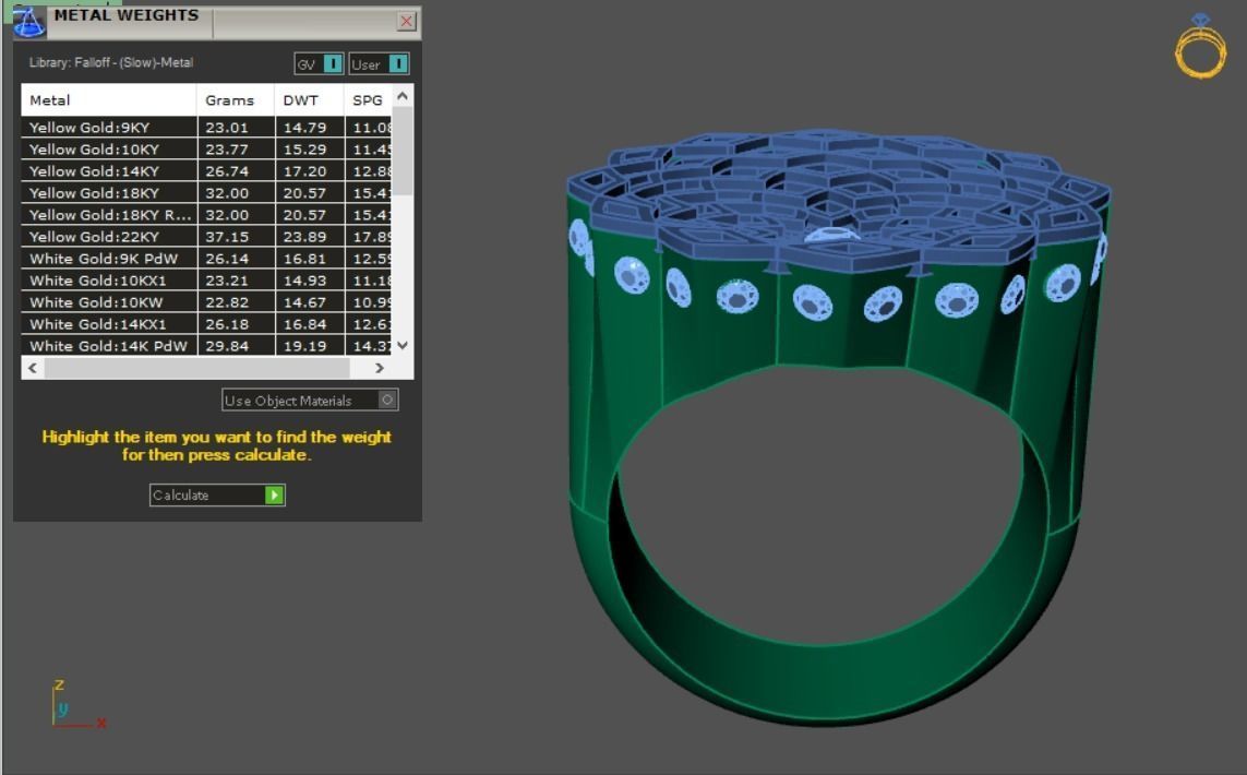 traditional design ring 3d model with diamond gem 3D print model_13