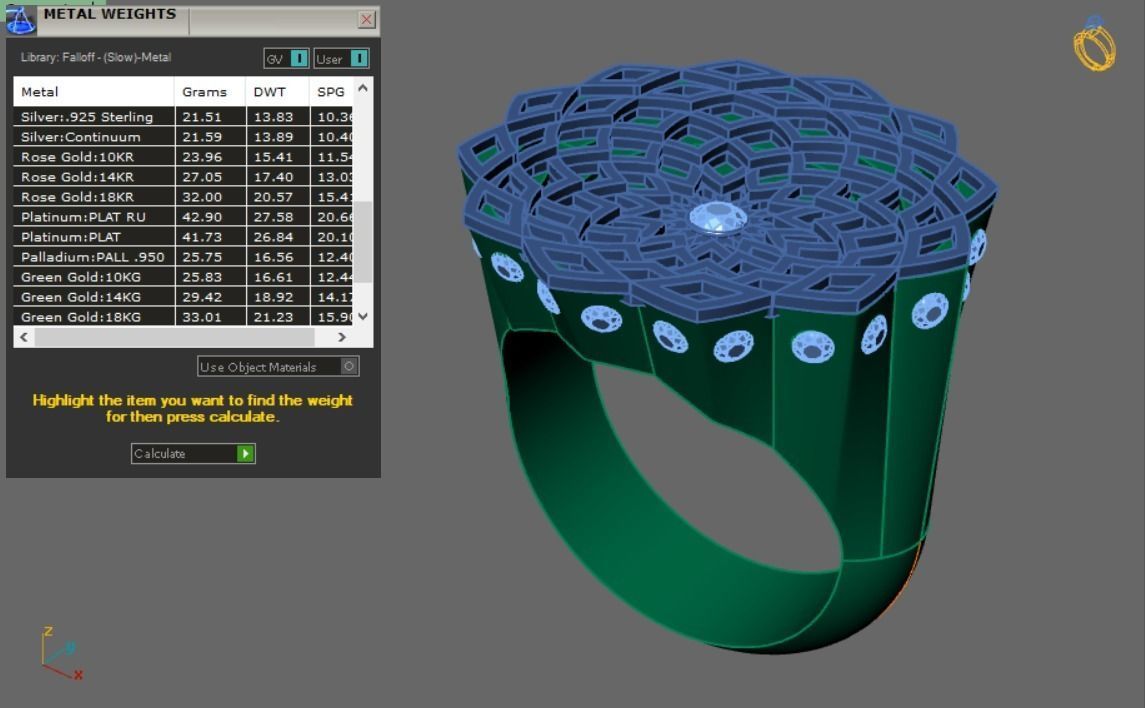 traditional design ring 3d model with diamond gem 3D print model_14