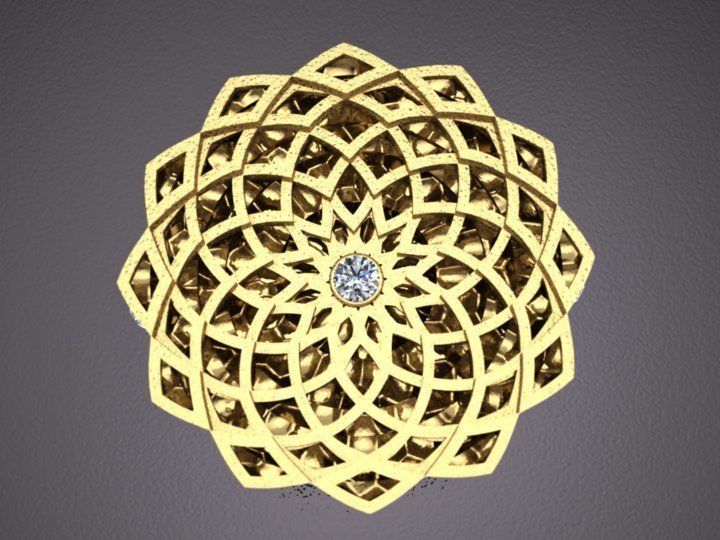 traditional design ring 3d model with diamond gem 3D print model_6