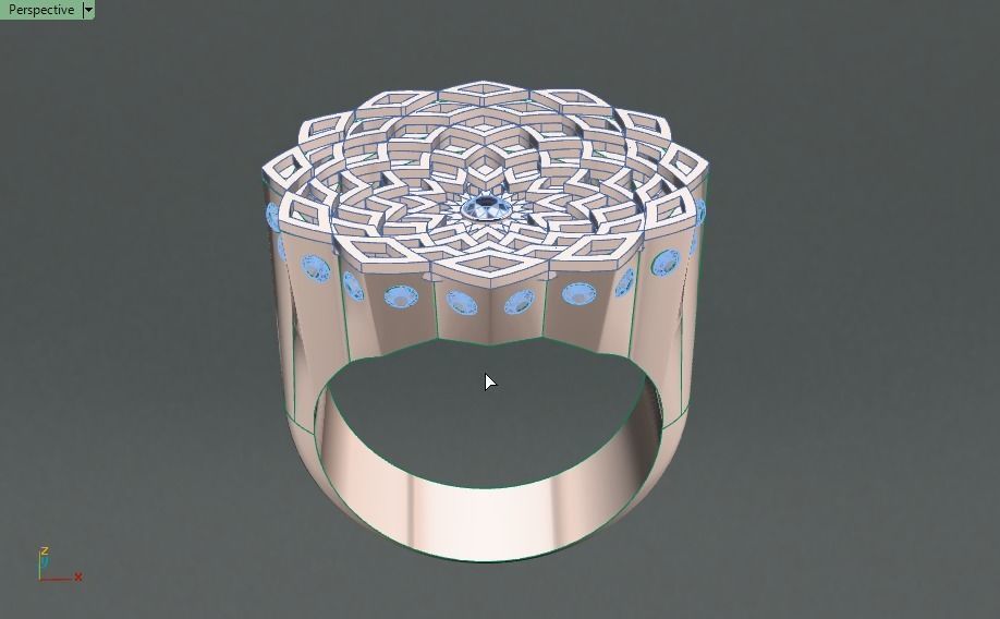 traditional design ring 3d model with diamond gem 3D print model_17