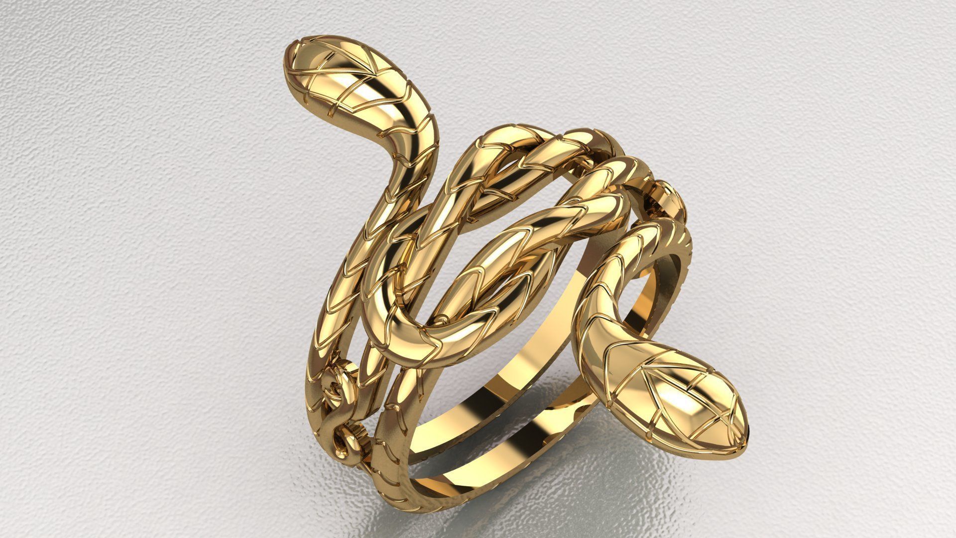 snake ring 3D print model_3