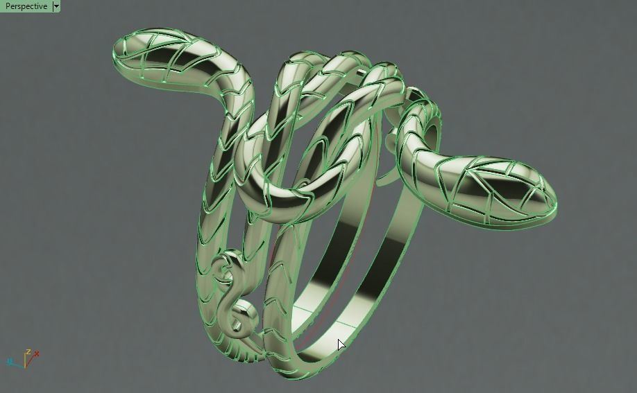snake ring 3D print model_15