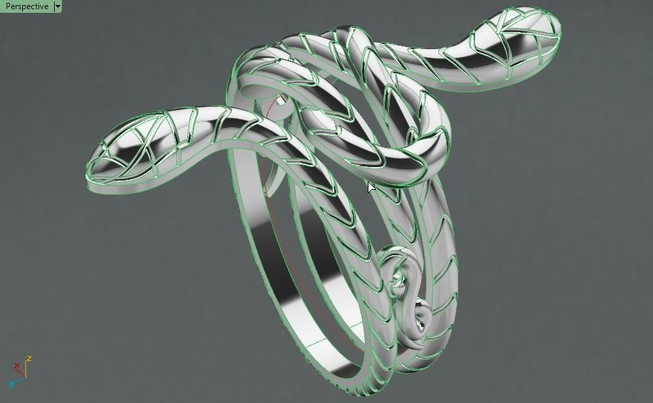 snake ring 3D print model_14