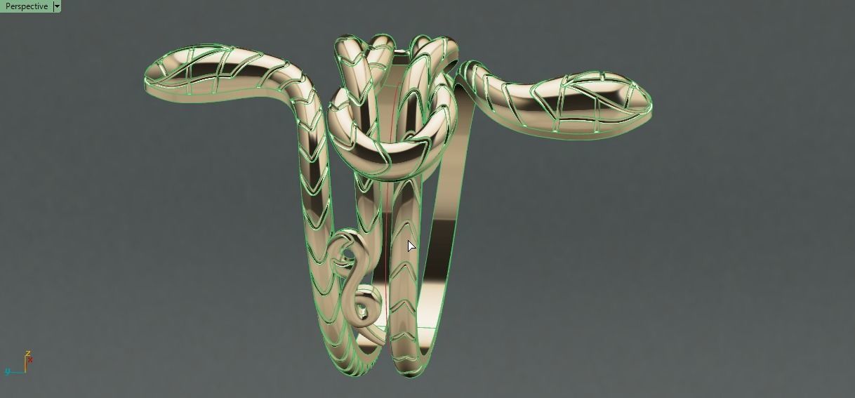 snake ring 3D print model_12